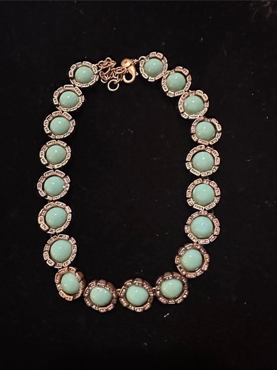 Jewelry - Vintage J Crew Gold-Tone Bracelet with Mint Green Cabochons